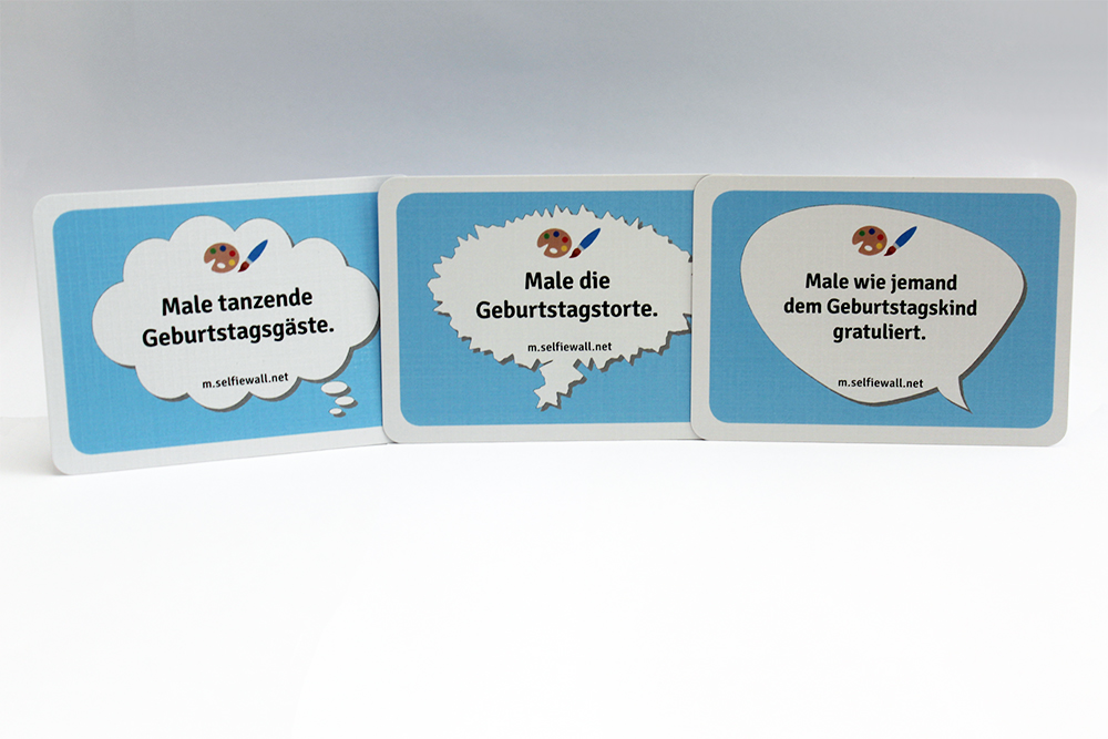 😎 👰 🤳 Selfiewall Partyspiele mit Aktionskarten zum Geburtstag Gäste mit Fotoaufgaben und der