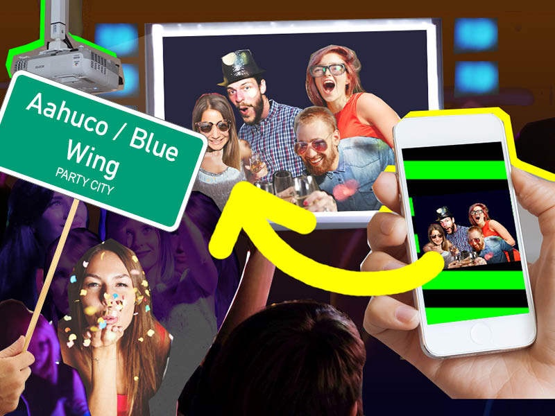 Photo fun at your party - Order the Selfiewall for your party in Aahuco / Blue Wing