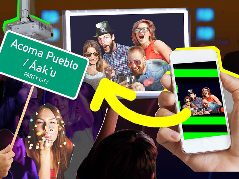 Photo fun at your party - Order the Selfiewall for your party in Acoma Pueblo / Áakʼu