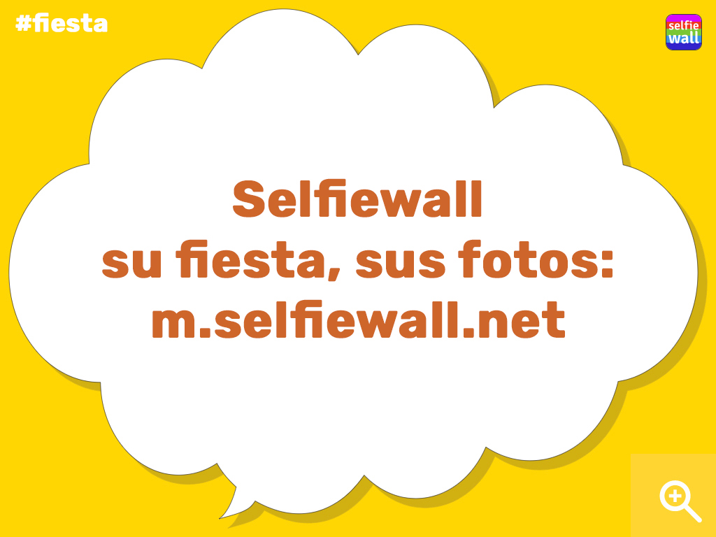 Selfiewall - visualización del proyector, burbuja de texto, unión de texto