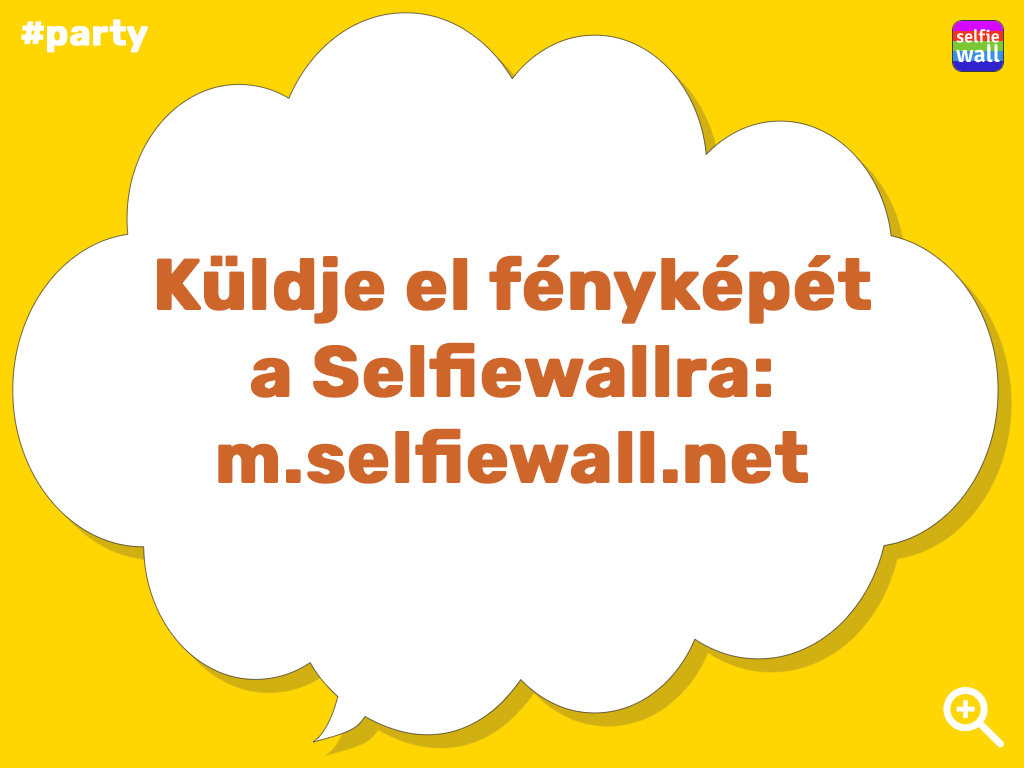Selfiewall - beamer display, text bubble, join in text