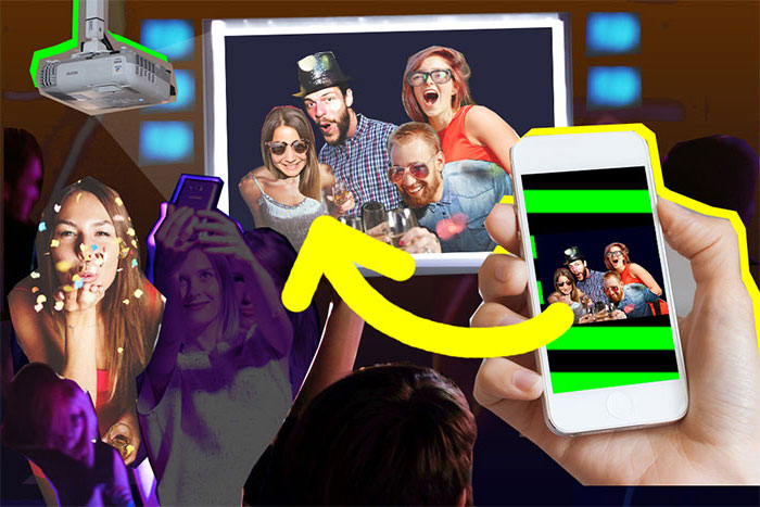 😎 🤳 Selfiewall - Slide Show, Send party photos from your cell phone to the projector in real time and play them as a slideshow, Share photos