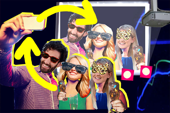😎 🤳 Selfiewall - Slide Show, Send party photos from your cell phone to the projector in real time and play them as a slideshow, Share photos