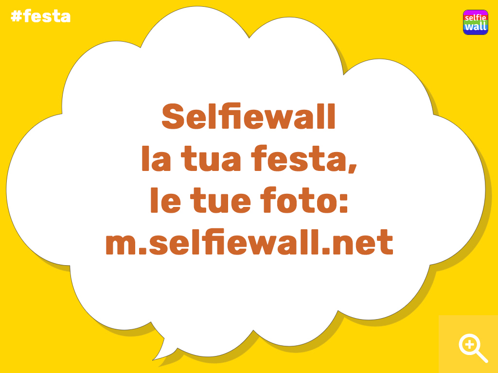 Selfiewall - display proiettore, bolla di testo, join in text