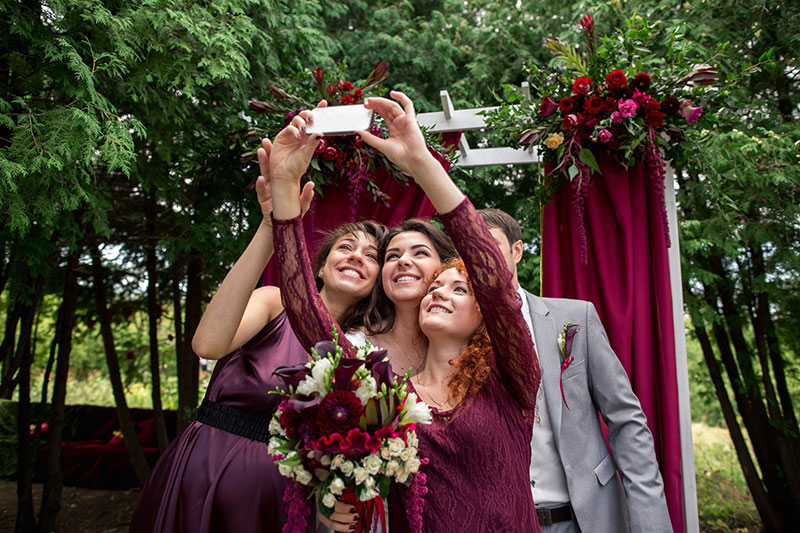 Bryllupsfeiring med Selfiewall
